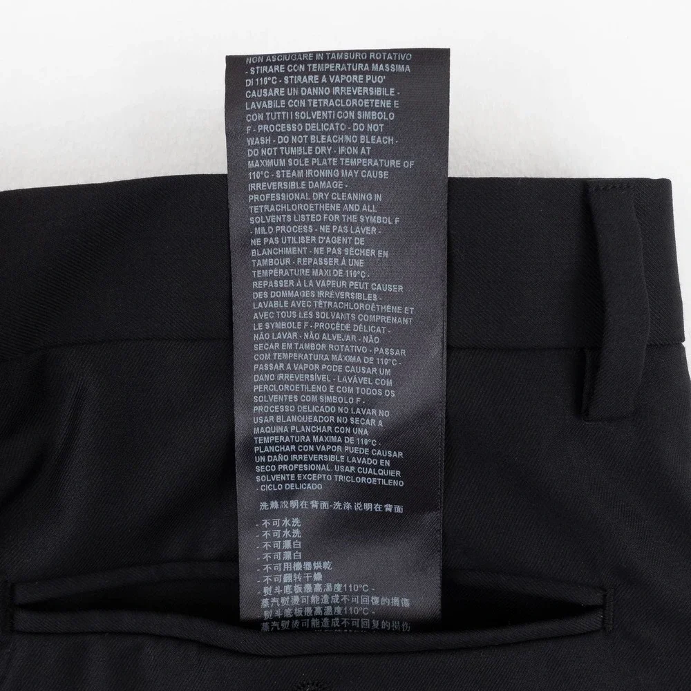 NWOT Giorgio Armani Virgin Wool Cashmere Dress Pants Men's 48 Black